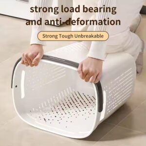 Large Ventilated Laundry Hamper Plastic Dirty Clothes Basket - Image 5