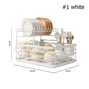 Kitchen Shelf Cutlery Sundries Storage Drainage Rack - Image 4