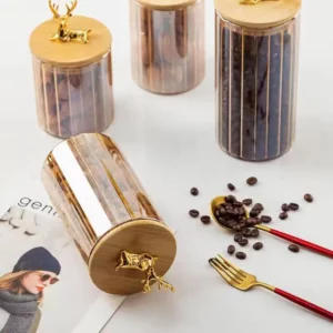 Gold deer Glass Storage Jar - Image 4
