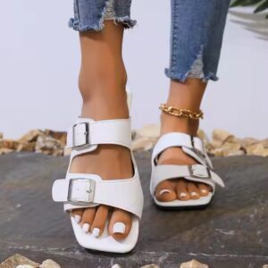 Square Head Slippers Fashion Casual Women's Slippers Cool Slippers - Image 3