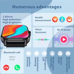 Voice Assistant Blood Pressure Monitoring Multifunction Smart Touch Watch for Women - Image 4