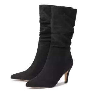 Pleated Solid Chelsea Mid-Calf Boots Spring NEW - Image 5