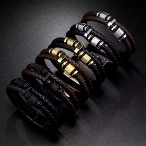 Wholesale hot selling Men's Jewelry leather bracelet woven bracelet Men's bracelet gift Pulsera para hombres - Image 5