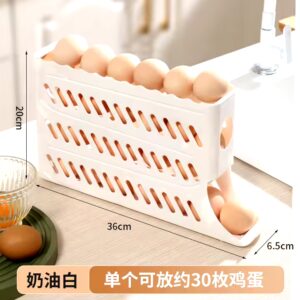 Automatic Scrolling Egg Rack Refrigerator Side Door Food Grade Organizer Egg Holder Egg Storage - Image 7