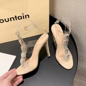 PVC Patchwork High Heels Elegant Sexy Ladies Shoes - Image 3