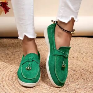 Hot Sale Fall Bean Shoes Ladies Comfortable Loafers Faux Suede Leather Flat Slip-on Casual Thin Walking Shoes for Women - Image 4