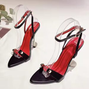 PU Pointed Open Toe High Heels Party - Image 6