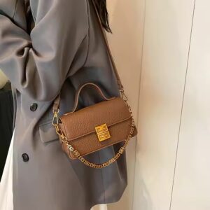 Soft Leather Litchi Pattern Small Square Bag - Image 5