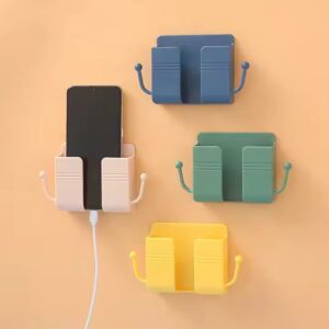 Wall Mounted Mobile Phone Holder with Self Adhesive for Bathroom Bedroom Kitchen Charger Stand Remote Control Storage Box - Image 6