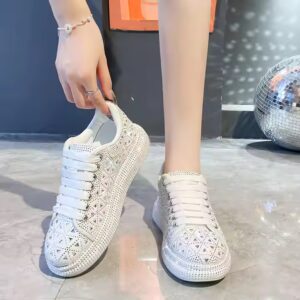 Rhinestone Designer Fashion Sneakers Women's Plus Size Casual Shoes - Image 4
