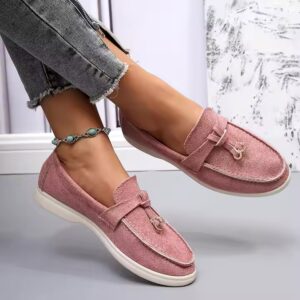 Hot Sale Fall Bean Shoes Ladies Comfortable Loafers Faux Suede Leather Flat Slip-on Casual Thin Walking Shoes for Women - Image 3