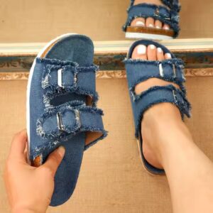 Women's comfortable lightweight canvas flat slippers - Image 6