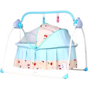 Baby Bassinet Bedside Crib For Baby Cradle Rocker Easy Folding Portable Bedside Crib With Storage Basket For Newborn - Image 6
