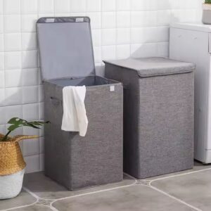 Cotton foldable large capacity multifunctional clothes storage organizer storage box laundry hamper basket - Image 1