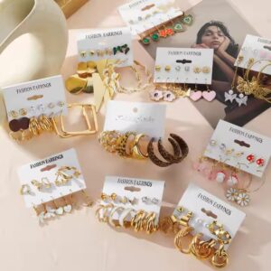 Women Punk Pearl Dangle Drop Earrings Trend Set of Earrings Jewelry Gift - Image 3