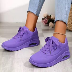 2023 new ladies air cushion running shoes solid color outdoor casual sneakers women - Image 4