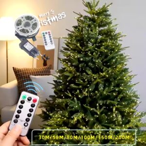 Green Copper Wire String Light Christmas Tree Decorative Lighting with Waterproof USB Plug and Battery Box for Holiday Layouts - Image 4
