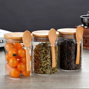 Top Selling 3pcs 500ml eco-friendly kitchen glass food storage jar with spoon set - Image 6