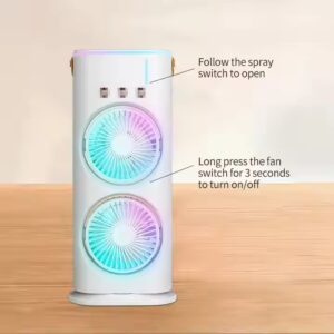 3 In 1 Double Head Spray Desktop Fan - Image 3