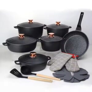 Donnor new arrival classic 18pcs die cast cast iron cookware set aluminum cookware set - Image 6