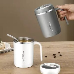 Travel Mug Restaurant Coffee Mug Stainless Steel Thermos Cup With Handle portable thermos cup food grade mug with lid - Image 5
