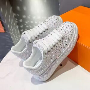 Rhinestone Designer Fashion Sneakers Women's Plus Size Casual Shoes - Image 3