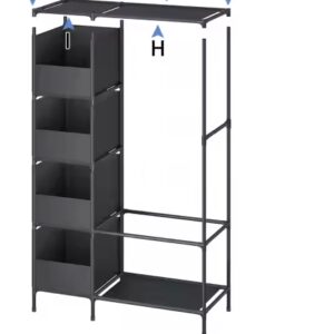 Square Closet Wardrobe with Hanging Rod - Image 4