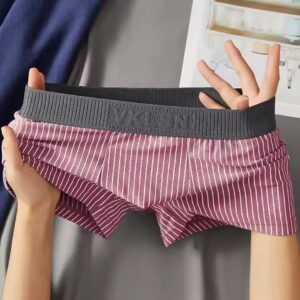 Striped seamless men's underwear mid-waist high elastic boxer briefs comfortable breathable boxer briefs youth shorts - Image 5