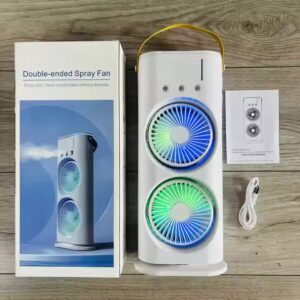 3 In 1 Double Head Spray Desktop Fan - Image 1