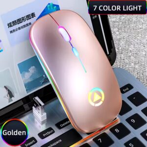 New Rechargeable Computer Usb Gaming Mouse Custom Logo Wireless Silent LED Colorful Lights wireless mouse - Image 5