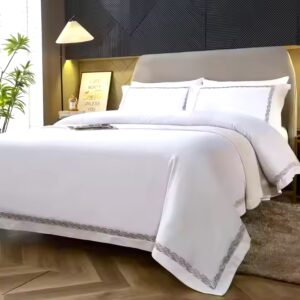 100% Cotton Hotel Bed Fitted Sheet Set 5 Star Hotel Bedsheet Set Hotel Bedding Set - Image 5