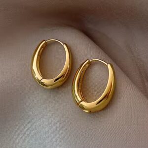 Small Circle Hoop Earrings Simple 14k - Image 1