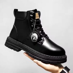 Autumn new British style soft leather soft sole retro short men's tooled boots - Image 4