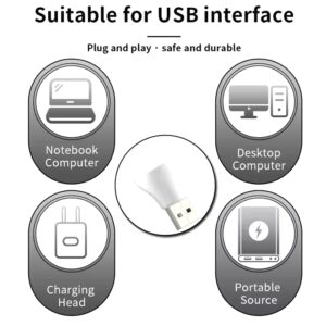 USB Plug Lamp Computer Mobile Power Charging USB Small Book Lamps LED Eye Protection Reading Light Small Round Light Night Light - Image 6