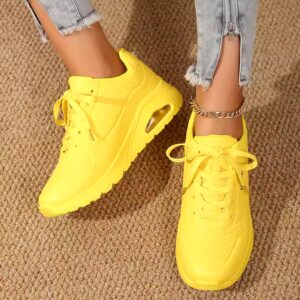 2023 new ladies air cushion running shoes solid color outdoor casual sneakers women - Image 3