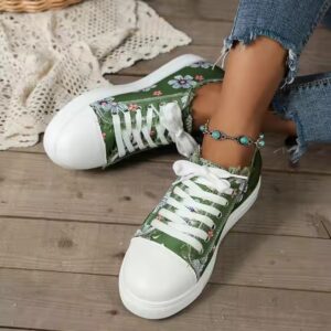 Women leisure flower flat canvas shoes - Image 3