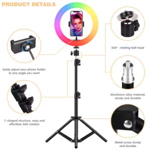 023 Dimmable 10 Inch 16 color Photography Lighting Led RGB Ring Light,ring light with tripod stand - Image 3
