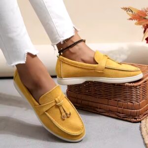 Hot Sale Fall Bean Shoes Ladies Comfortable Loafers Faux Suede Leather Flat Slip-on Casual Thin Walking Shoes for Women - Image 5