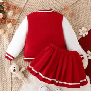 Autumn Baby girl clothing set Letter jacket + pleated skirt 2 pieces set Factory Price - Image 5