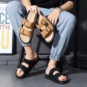 2024 New Design Summer Casual Slide Sandals Comfortable Slip on Slippers Fashion Luxury Leather Flat Sandals for Men - Image 4