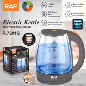 RAF 2024 Hot Electric Water Kettle Borosilicate Glass Body BPA Free Interior 2L 1500w Glass Kettle For Boiling Water - Image 7