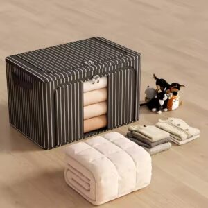 Foldable Clothes Storage Organizer for Comforter Blankets Closet Cabinet Clear Storage Box - Image 7