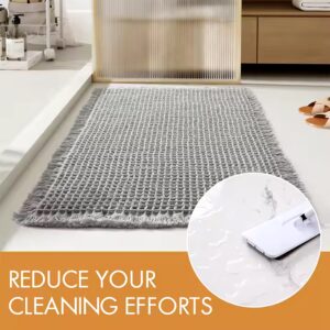 Tassel Waffle Non-slip water Absorbent bath mat Braided Anti Slip Microfiber Soft Shaggy shower bathroom mat - Image 3
