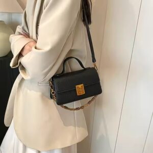 Soft Leather Litchi Pattern Small Square Bag - Image 6