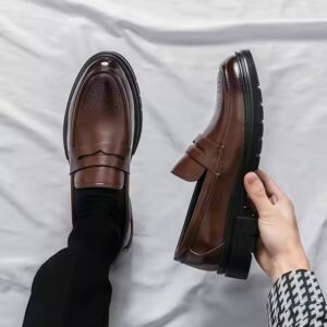 Italian dress leather shoes leather loafer men's formal shoes - Image 5