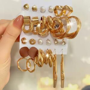 Women Punk Pearl Dangle Drop Earrings Trend Set of Earrings Jewelry Gift - Image 5