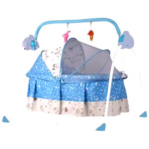 Baby Bassinet Bedside Crib For Baby Cradle Rocker Easy Folding Portable Bedside Crib With Storage Basket For Newborn - Image 7