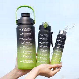 3 In 1 Reusable Plastic Water Bottle With Straw And Handle - Image 4