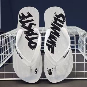 Wholesale Factory Price Beach Men's Slippers Outsole Red Colour Customize Rubber Slide Flip Flops - Image 5