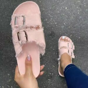 Women's comfortable lightweight canvas flat slippers - Image 2